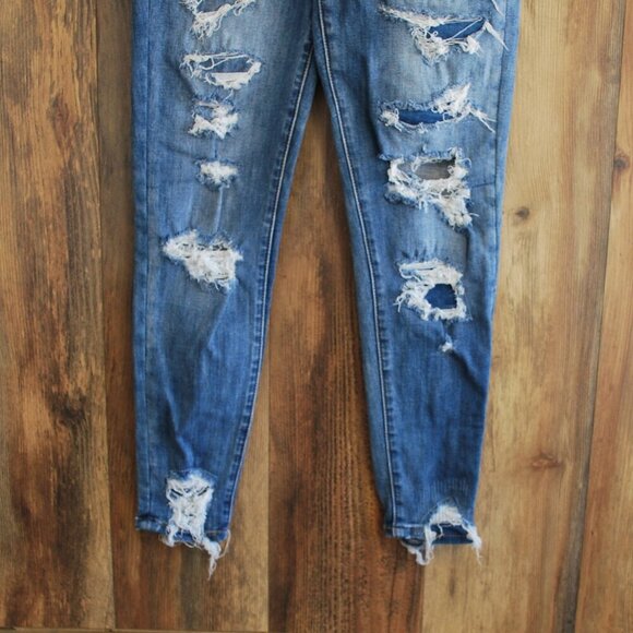 American Eagle Next Level Stretch Hi Rise Jegging Destroyed 8 Short     -mw10a - Picture 3 of 8